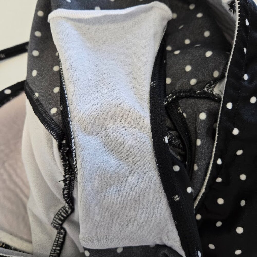 ASOS Slim Black & White Polka Dot Ruched One-Piece Swimsuit Halter Straps US 6 - Picture 8 of 8
